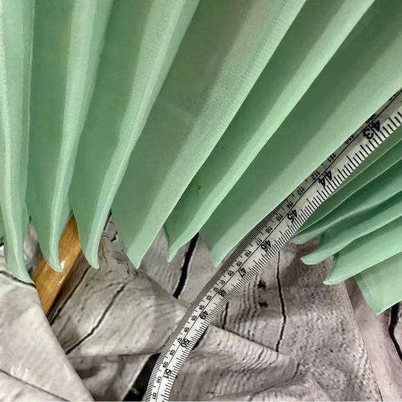 BCBGMAXAZRIA Louisa Opaline Green Pleated Dress sz 4 hi-low halter tie high neck - Picture 9 of 11